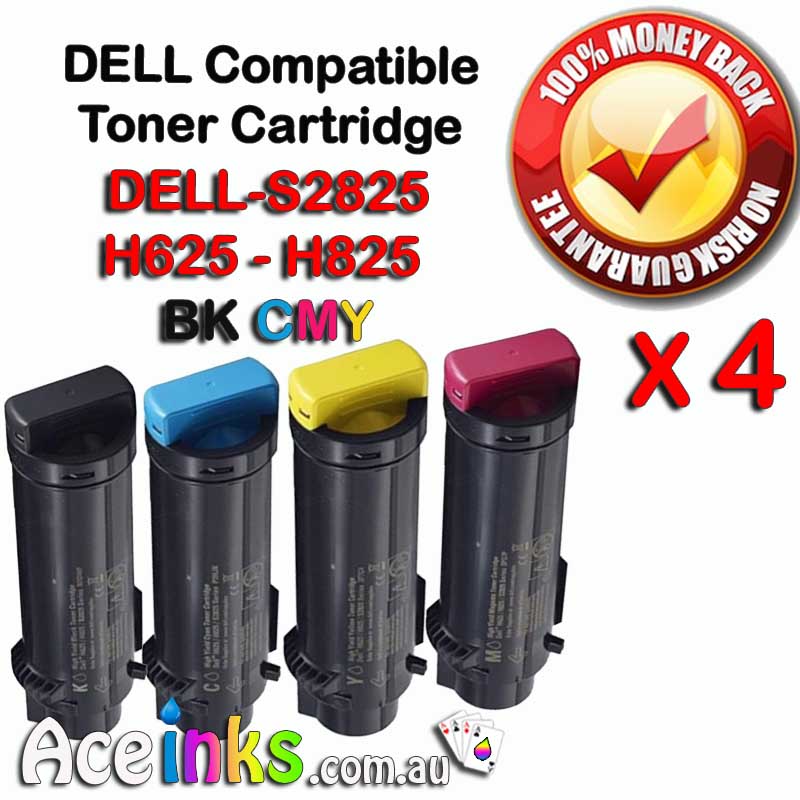 4 Pack Combo Compatible DELL S2825 H625 H825 BK CMY
